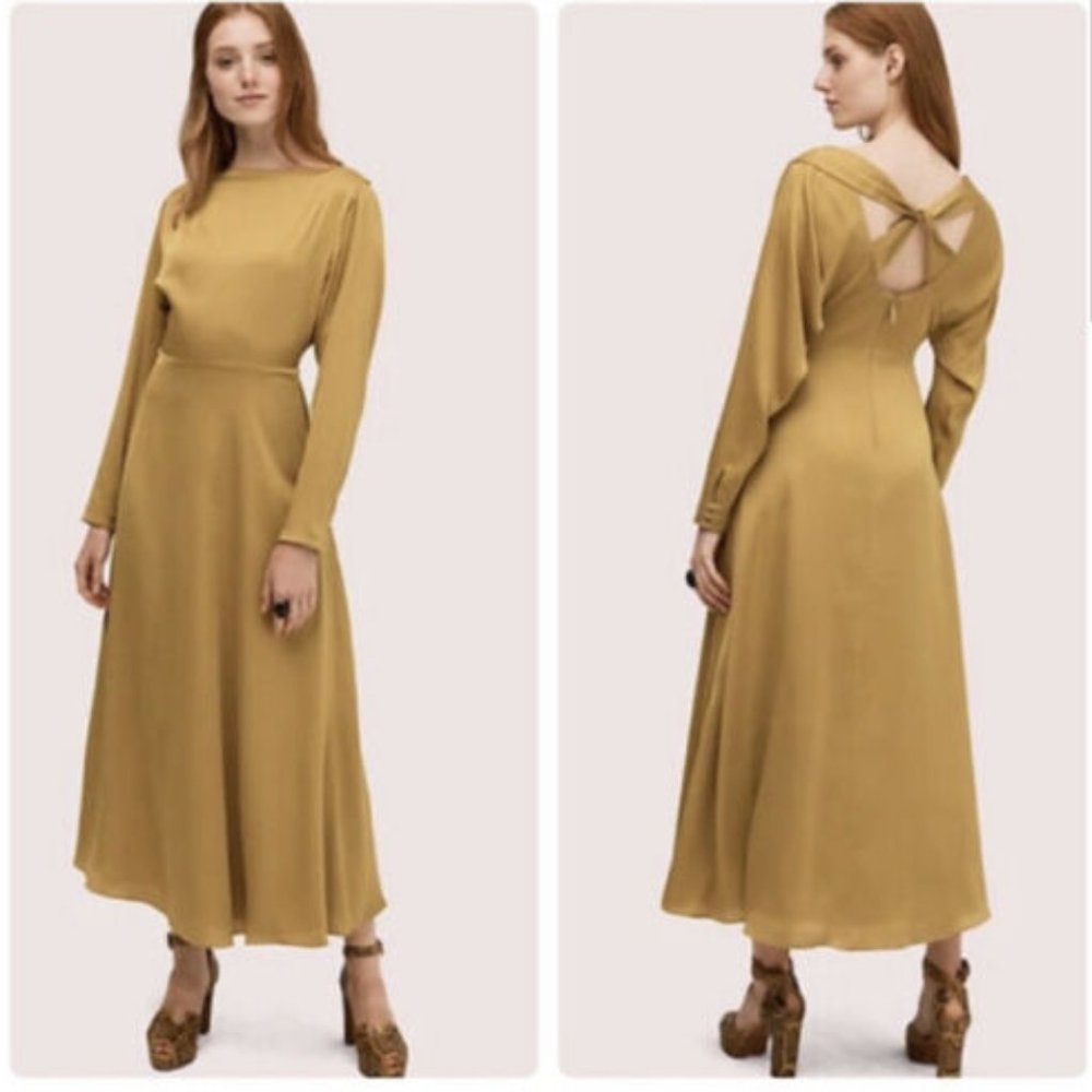 Kate Spade Golden Raisin Twist Back Midi Dress 2